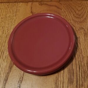 Longaberger Pottery Maroon Paprika Pint Crock Lid Coaster Candle Holder